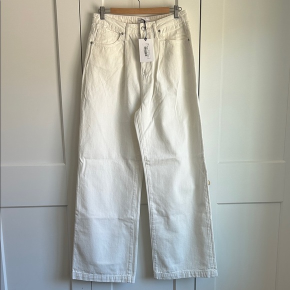 Grey Lab Women's White Wide Leg High Rise Jeans | 26 - Picture 1 of 6